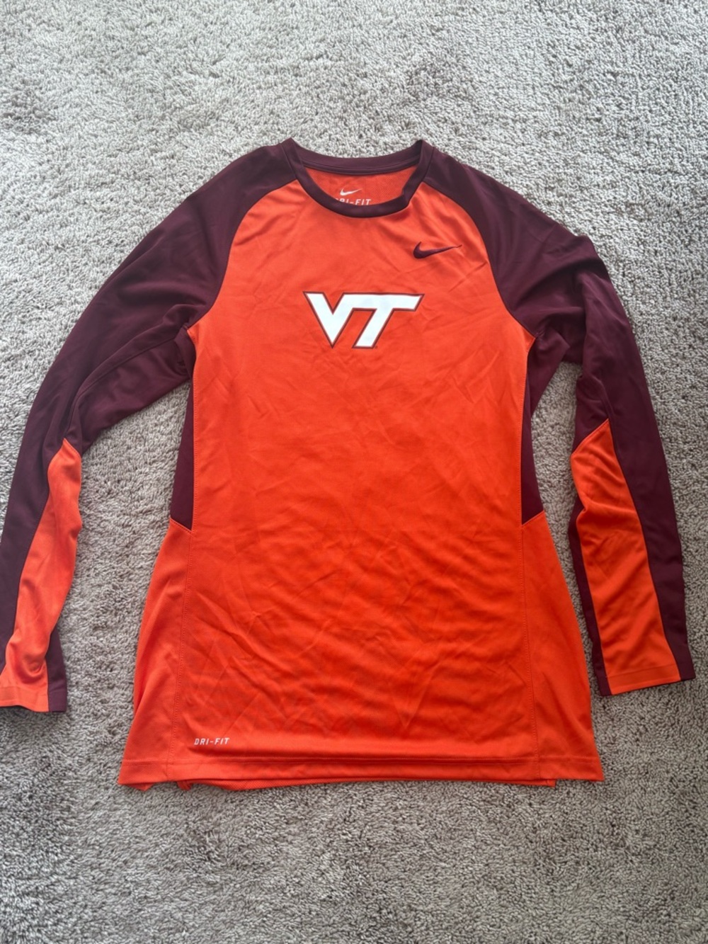 NWOT Nike Orange VT Performance Long Sleeve